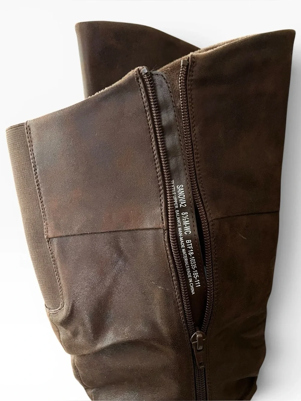 Baretraps Wide Calf Sanova2 Knee-High Brown Leather Fashion Boots Size 8.5 M